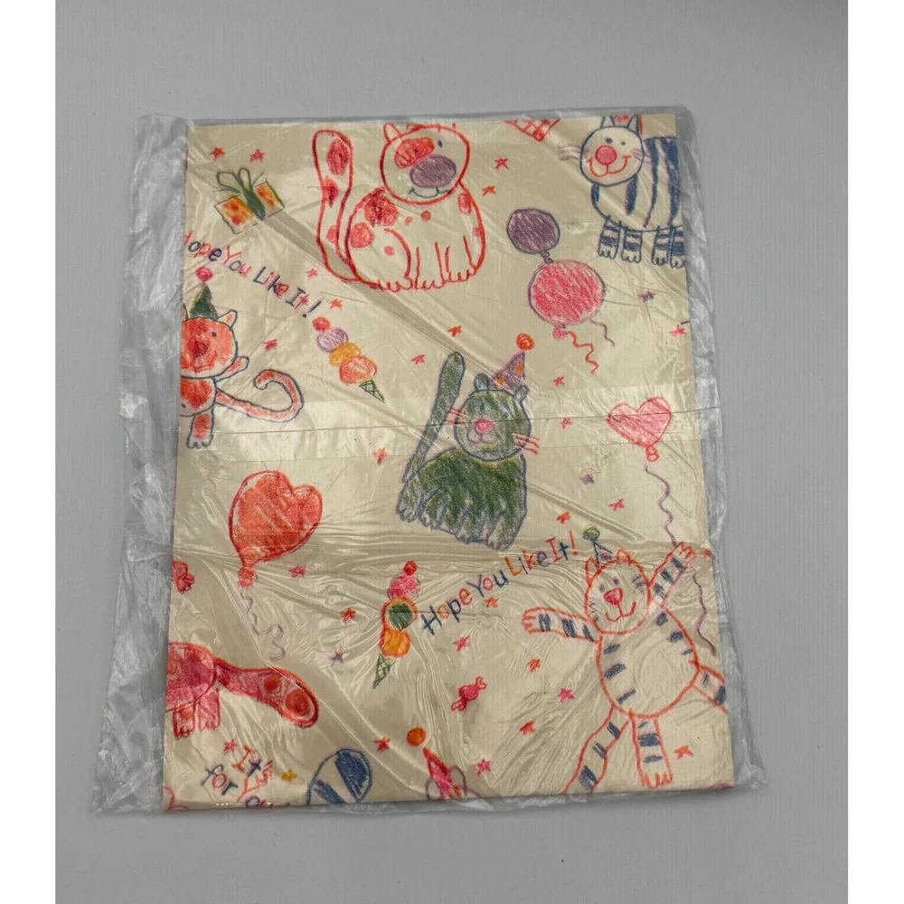 Vintage American Greetings Wrapping Paper Lot Baby Shower Anniversary Cats 80s